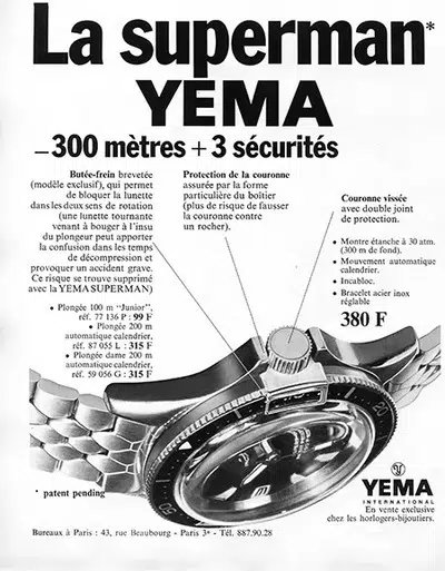 What’s the True Value of Yema Watches? 4 old poster yema superman 1967